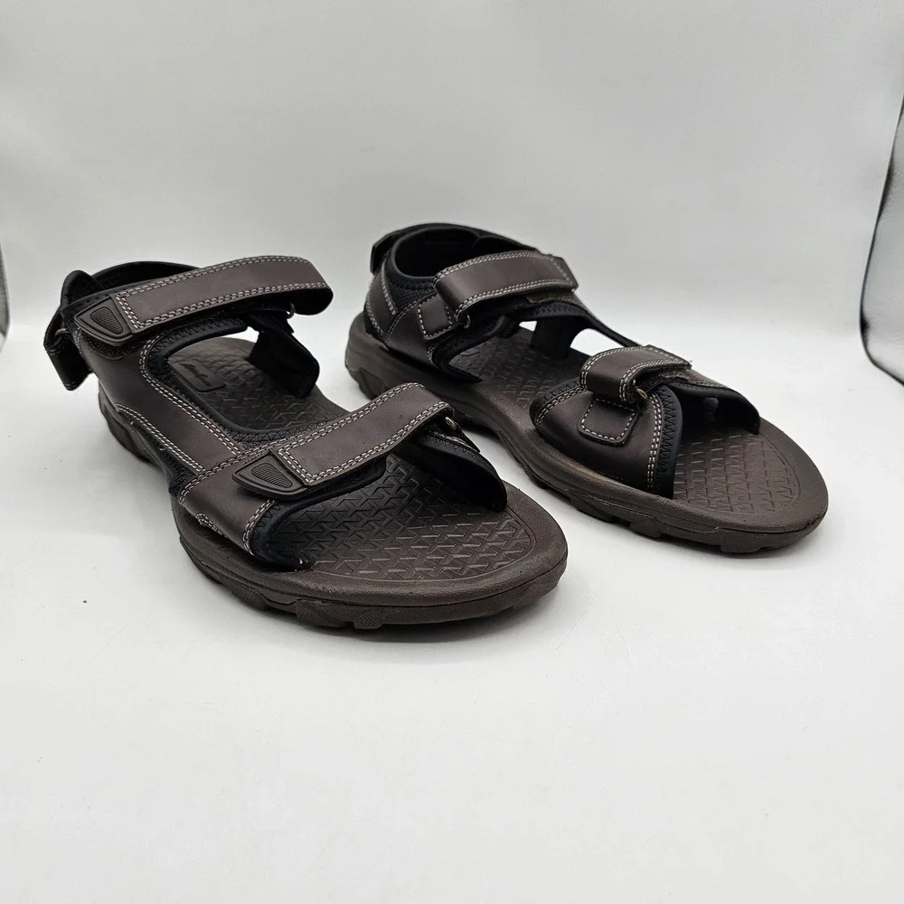 Eddie Bauer Sandals Shoes Mens Size‎ 11 Brown Hook & Loop Adjustable Comfort